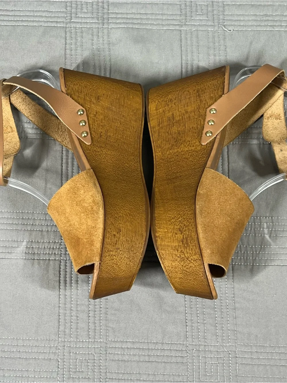 Seychelles Wedge Sandals Shoe Size 8.5 Brown Suede Platform Strappy